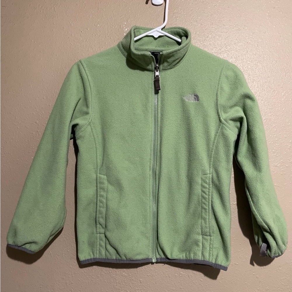 The North Face Green Full Zip Fleece Full Zip Jacket Youth Girls M